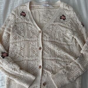 Floral crochet cardigan